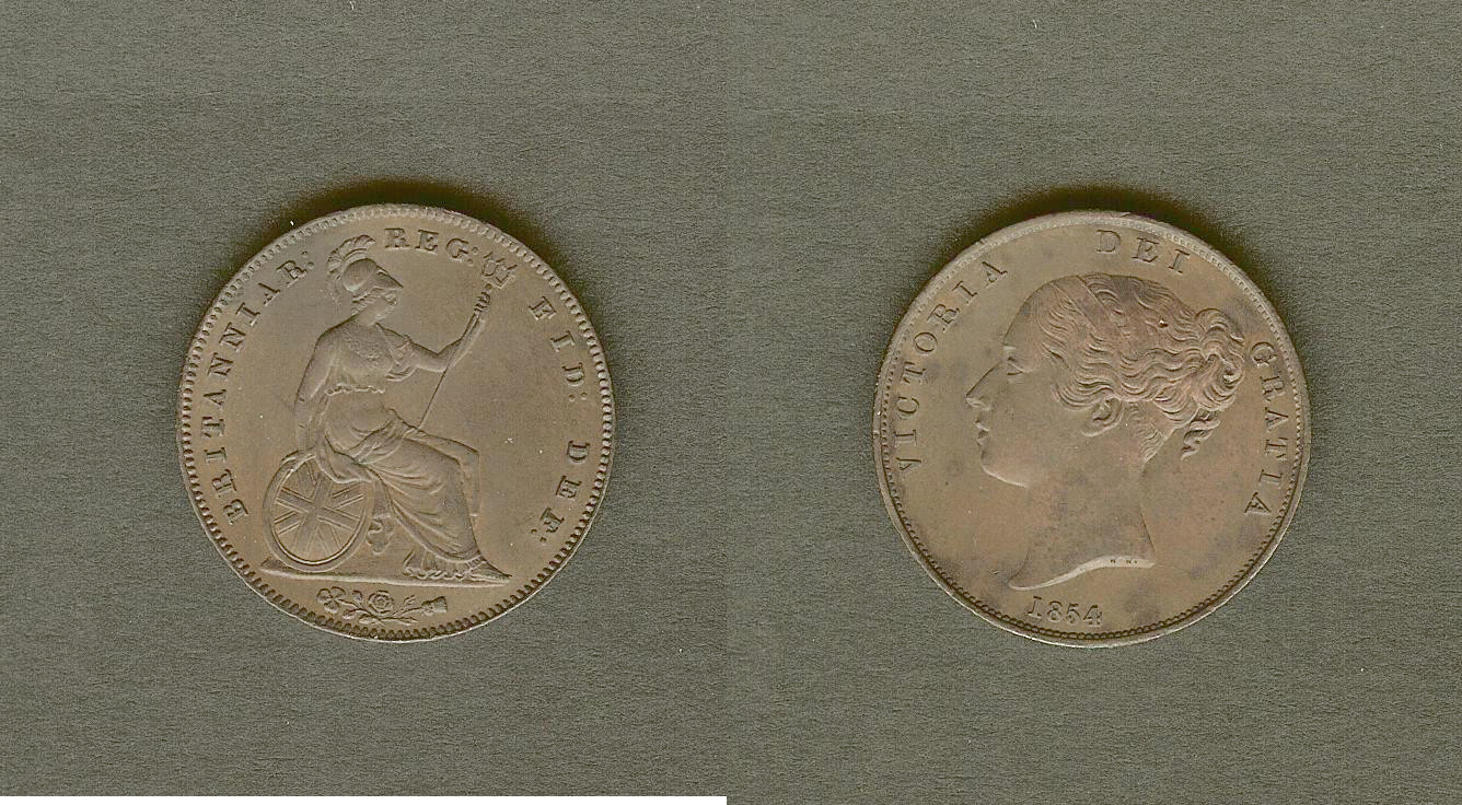 English penny 1854 AU